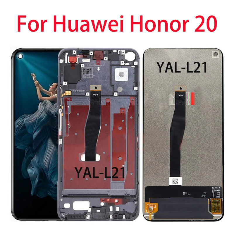 

Original LCD Display for Huawei Honor 20 YAL-L21 Touch Screen Digitizer Panel With Frame for Huawei Honor 20 LCD Honor20 Display