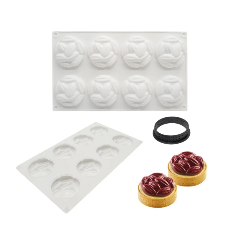 

DIY Baking Tool 8 Grid 6 Grid for Baking 3D Cloud Cake Mold Silicone Mousse Moulds Almond Shape Spiral Floral Shape Household
