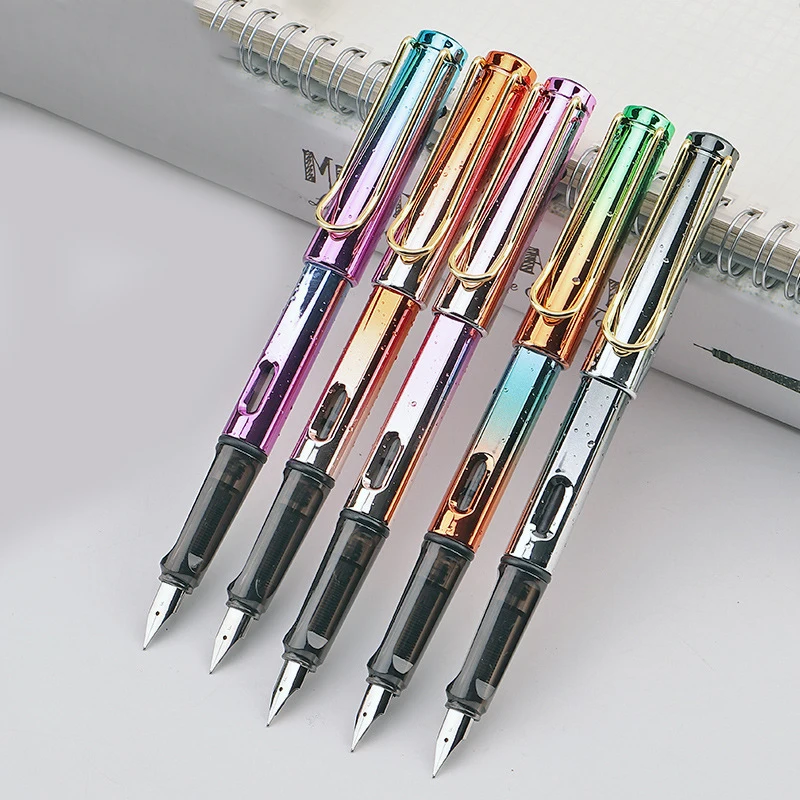 

Novel Gradient Plastic Fountain Pen EF/F Nib Water Drop Surface Student Writing Ink Pens Stationery School Office Supplies