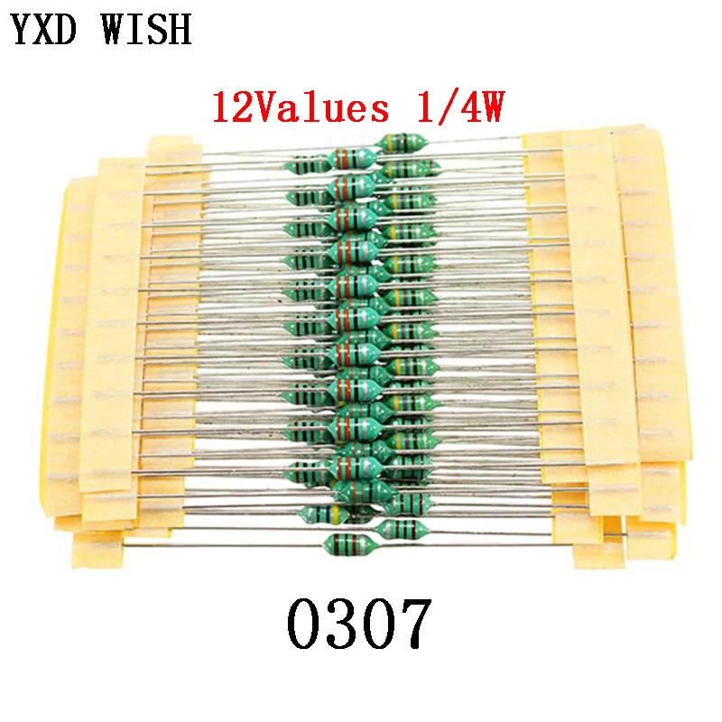 

12Values 0307 1/4W Inductor Assorted Kit 0.41uH-1MH Color Ring Inductance 0.1UH 0.47UH 4.7UH 22UH 220UH 47UH 330UH Inductors Set