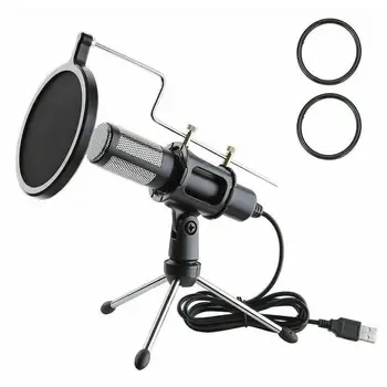 

Upgrade Professional Condenser Microphone for Computer with Stand for Phone PC Skype Studio Microphone USB Microfone Karaoke Mic