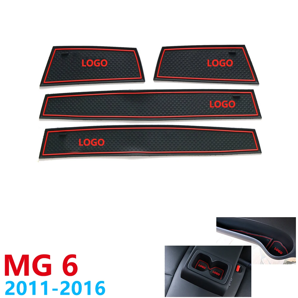 

Anti-Slip Rubber Cup Cushion Door Groove Mat for MG 6 MG 6 GT Magnette Sedan 2011~2016 Accessories mat for phone 2012 2013 2015