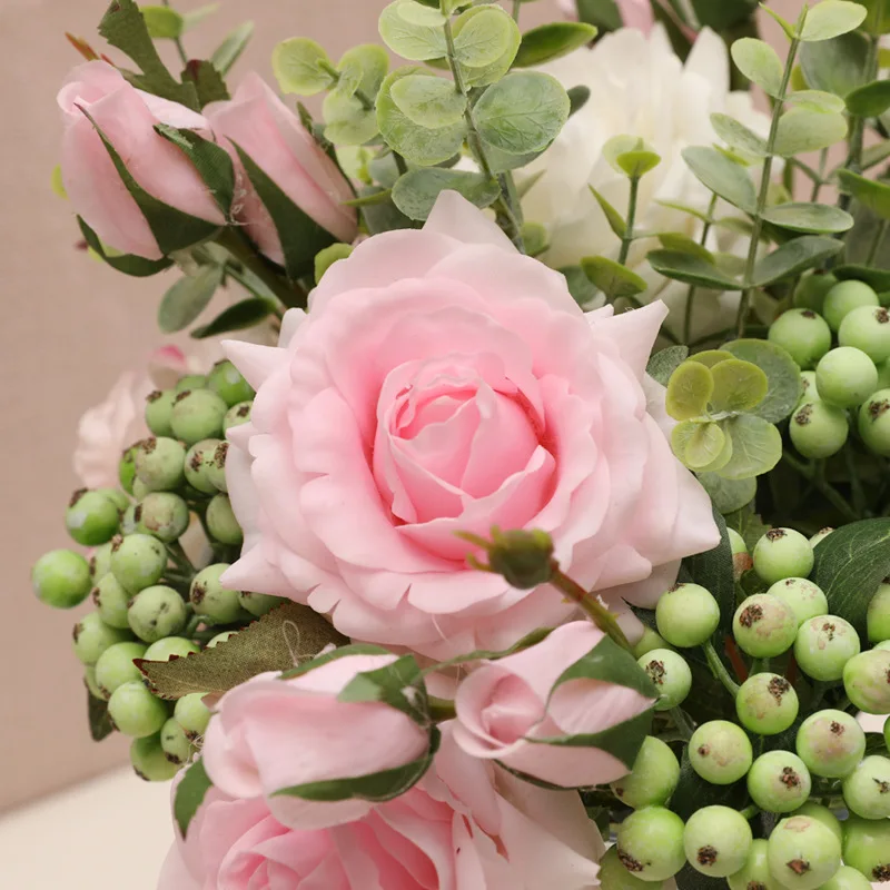 Fleur artificielle Lisianthus - composition florale - 2 fleurs et 2 boutons - H.83 cm - Rose Q1