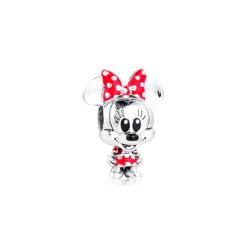 

2020 new sale Mouse Dotted Dress & Bow Charm for Bracelets Mother бижутерия diy jewellery Silver 925 Original Beads