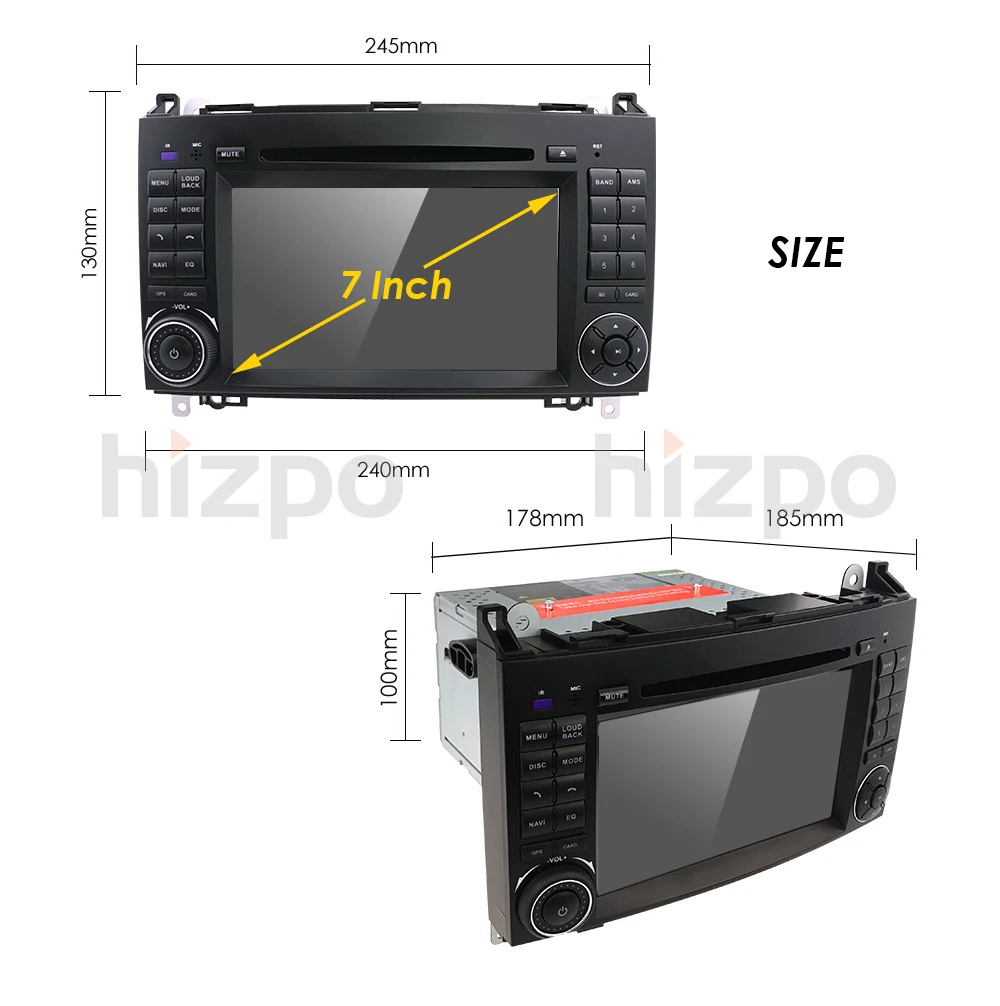 Top 4GRAM OctaCore8 1024*600 2din car DVD Android 9.0 PX5 for Mercedes/benz B200 A160 Viano Vito GPS NAVI RADIO BT built-in Mic wifi 33