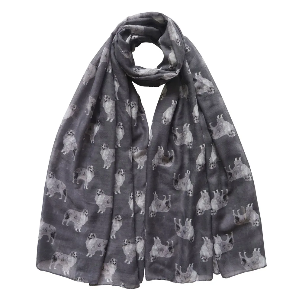 10PCS/LOT Wholesale Womens Scarf Shawl Wrap- Australian Shepherd Dog 90cm x 180cm