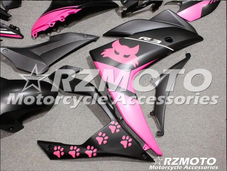 4 Gifts New ABS Injection Mold motorcycle Fairings Fit For YAMAHA R3 R25- 15-19 Cowling Bodywork Set Pink black cool