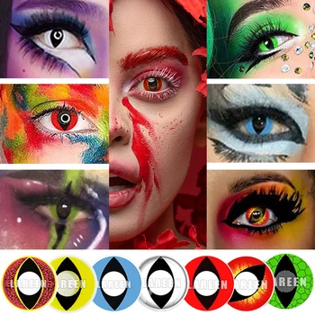 

LAREEN 2pcs/pair Halloween Naruto Colored Contact lenses For Eyes Cosplay Cartoons Cosmetic Contact Lens Eye Lentes De Contacto