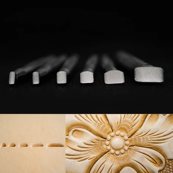 

DIY Leather tool punch stamp Vegetable Tanned Stainless Steel Cowhide Printed Tools Knock Edge groove