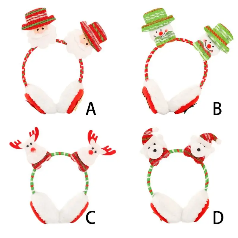 Детский Взрослый зимний Рождественский Санта Клаус двойной кукольный наушник теплая повязка на голову застежка 634D