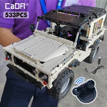 Cada 533 pçs defender blocos de construção do carro controle remoto para rc modelo carro suv cidade tijolo brinquedos para crianças meninos