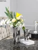 Ceramic Vase Silver Flower Vase Mirror Surface Warped Abstract Flower Arrangement Ceramic Bottle Home Decoration Ornaments 3