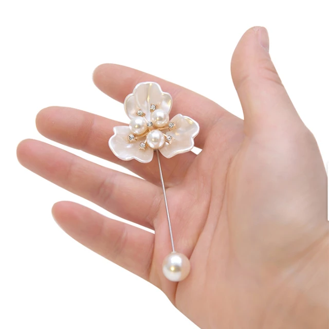  Flower Brooch Pearl Corsage Temperament Pins Costume  Accessories: Clothing, Shoes & Jewelry