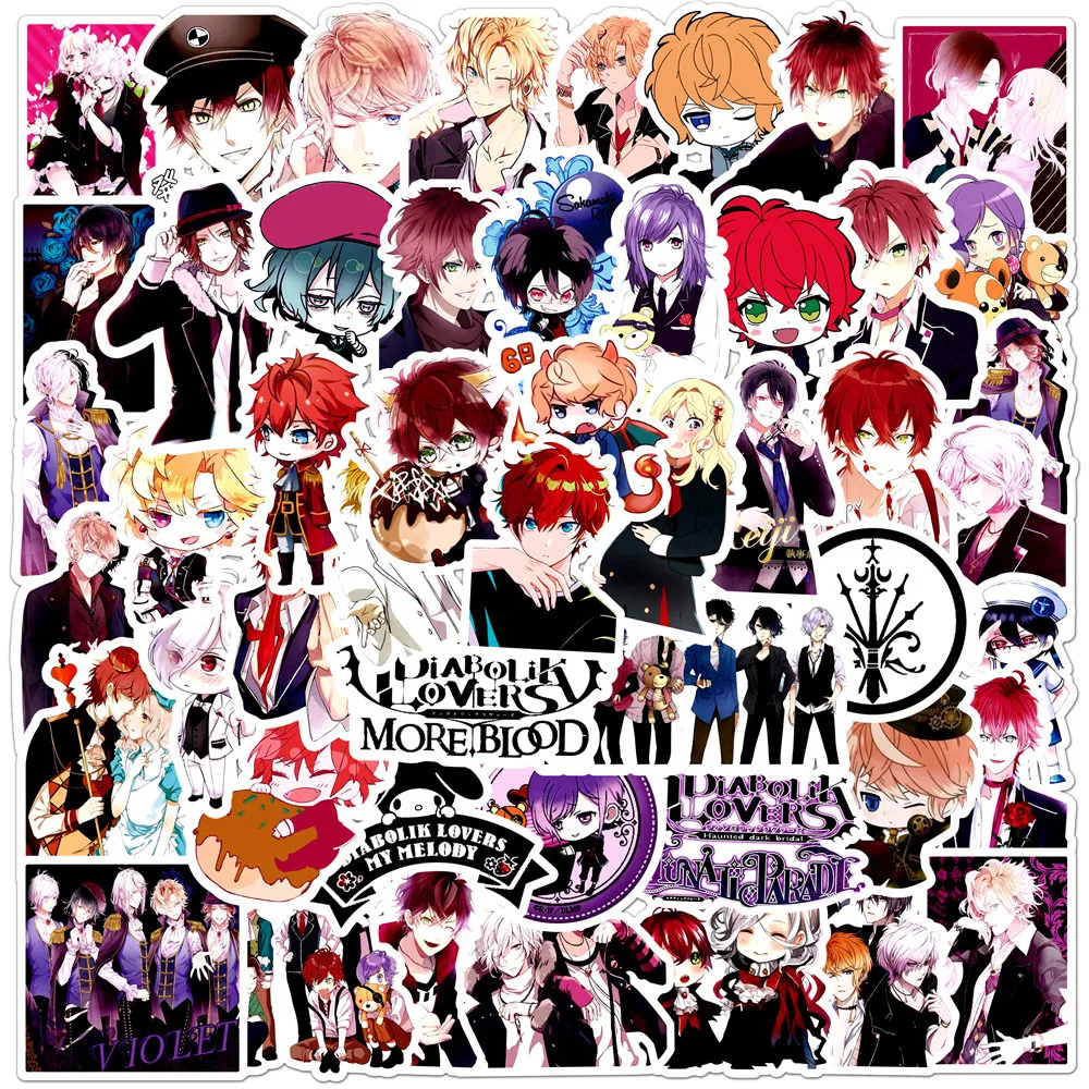 

10/30/50PCS Diabolik Lovers Cartoon Graffiti Waterproof Sticker Trolley Case Notebook Car Refrigerator Helmet Water CupWholesale
