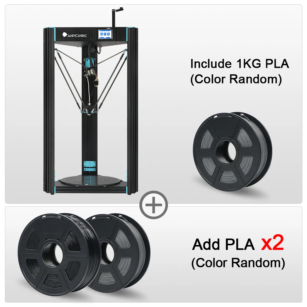 ANYCUBIC Predator 3d принтер размера плюс 370*370*455 мм предварительно собранный ultracase Pro 3d Принтер Комплект impresora 3d impressora 3D - Цвет: Predator add 2KG