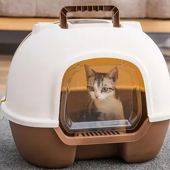 

Fully Enclosed Cat Litter Basin Cat Toilet Deodorization Extra Large Anti-splash Cat Salad Stool Basin Cat Supplies Semi-enclose