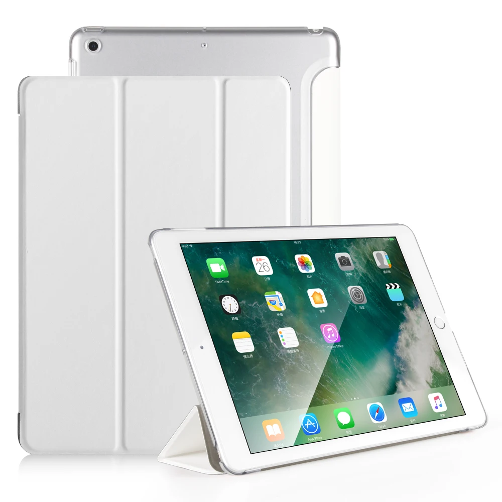 Чехол для ipad 9,7 дюймов, Aiyopeen из искусственной кожи Smart Wake up sleep Магнитная откидная задняя крышка-подставка для ipad 9,7 - Цвет: White