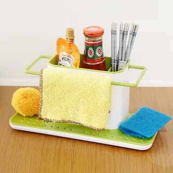 

Convenient And Practical Self Drain Sink Aid Organizer Brush Cleaning Cloth And Sponge Holder Kitchen Storage Drying Rack