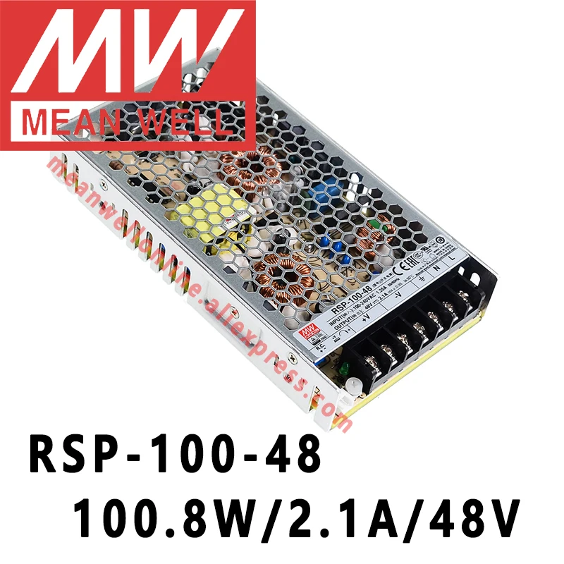 Бренд Mean Well представляет RSP-100 серии meanwell(5В/12В/15 V/24 V/48VDC 100 ватт один Выход с PFC Функция Питание Интернет-магазин