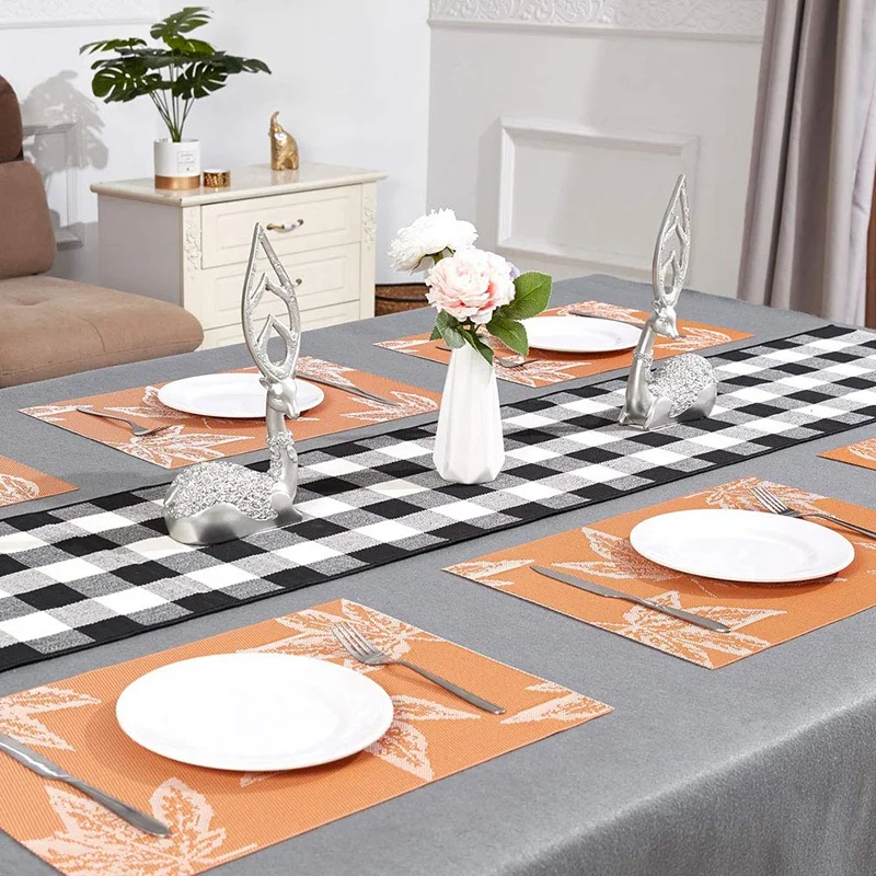 Подстилки в виде кленового листа, коврики на место, Осенние подстилки, набор из 6, легко очищаемых, термостойкие, водонепроницаемые, Нескользящие, для столовой, кухни, Harv