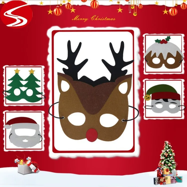 1PC Christmas Superhero Halloween Costumes Cosplay Mask Christmas tree Santa Claus reindeer Snowman Mask Kids Birthday Party