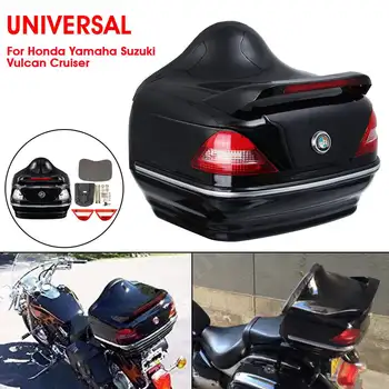 

28L Motorcycle Rear Trunk Case Helmet Tool Box Luggage Storage Saddlebag W/Taillight Indicator Universal For Honda/Yamaha/Suzuki
