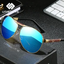 UNIEOWFA, авиационные солнцезащитные очки по рецепту, мужские, поляризационные, оптические, для близорукости, синие, зеркальные, солнцезащитные очки для мужчин, пилот, Polaroid, UV400
