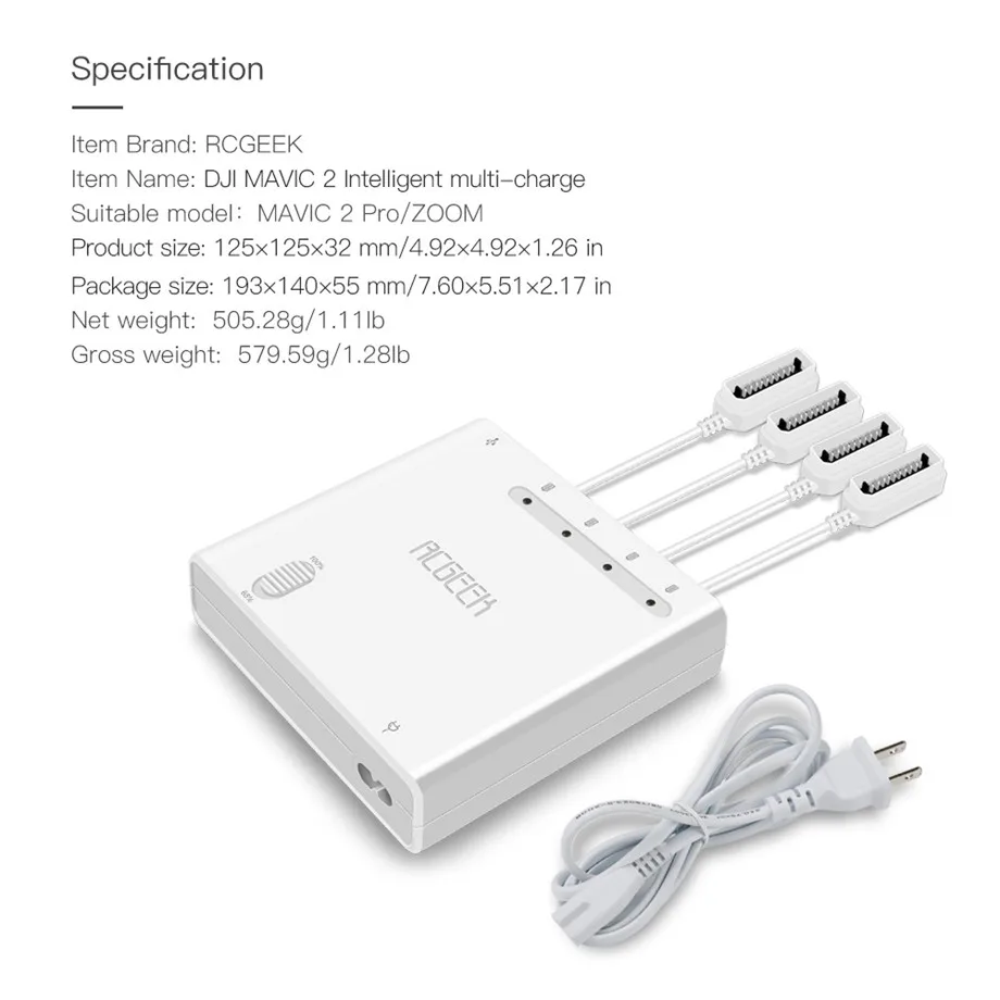 6 in 1 Mavic 2 Charger Battery Charge Remote Control phone Tablet Charge For DJI mavic 2 ProZoom Charger Hub With USB Port-3