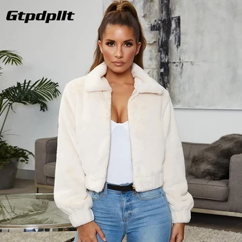 

Gtpdpllt Autumn New Women Velvet Jacket Fashion Zipper Winter Ladies Basic Streetwear Coat chaqueta mujer casaco feminino
