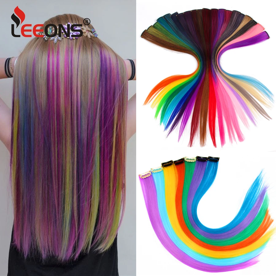 Synthetic Clip In One Pieces Straight 20 Inch Colorful Hair Extensions For  Girls Women Kids Hair Extensions 57 Colors Hairpiece - Synthetic Clip-in One  Piece(for White) - AliExpress