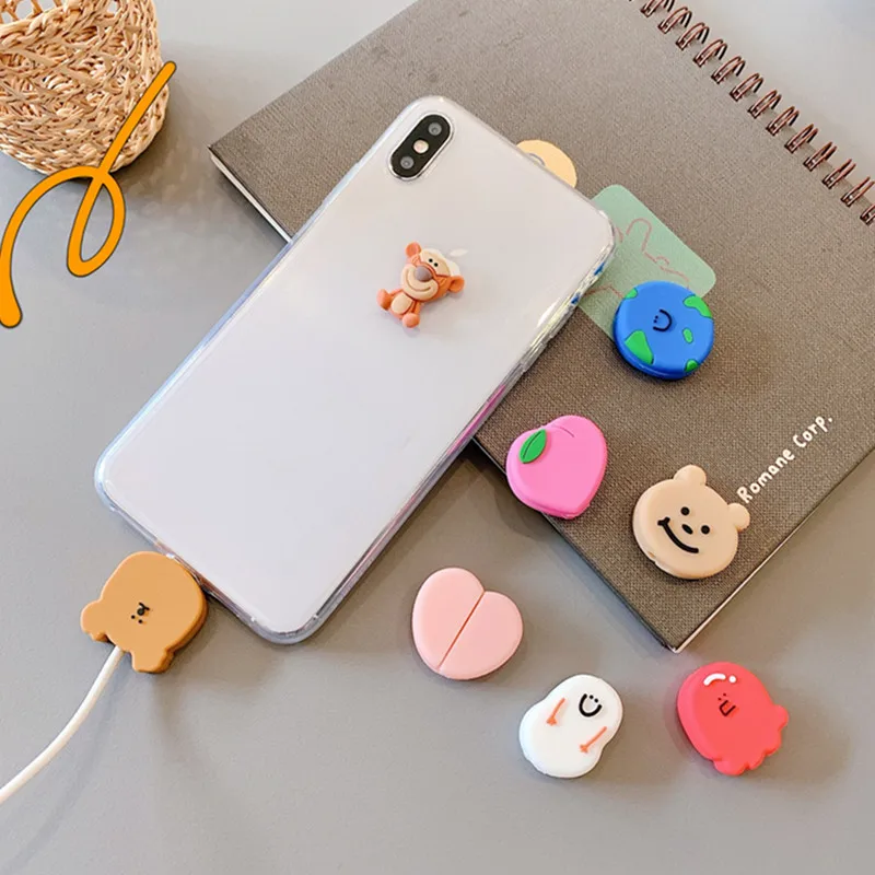 Милый мультяшный медведь защитный кабель для зарядки чехол iPhone Samsung USB шнур