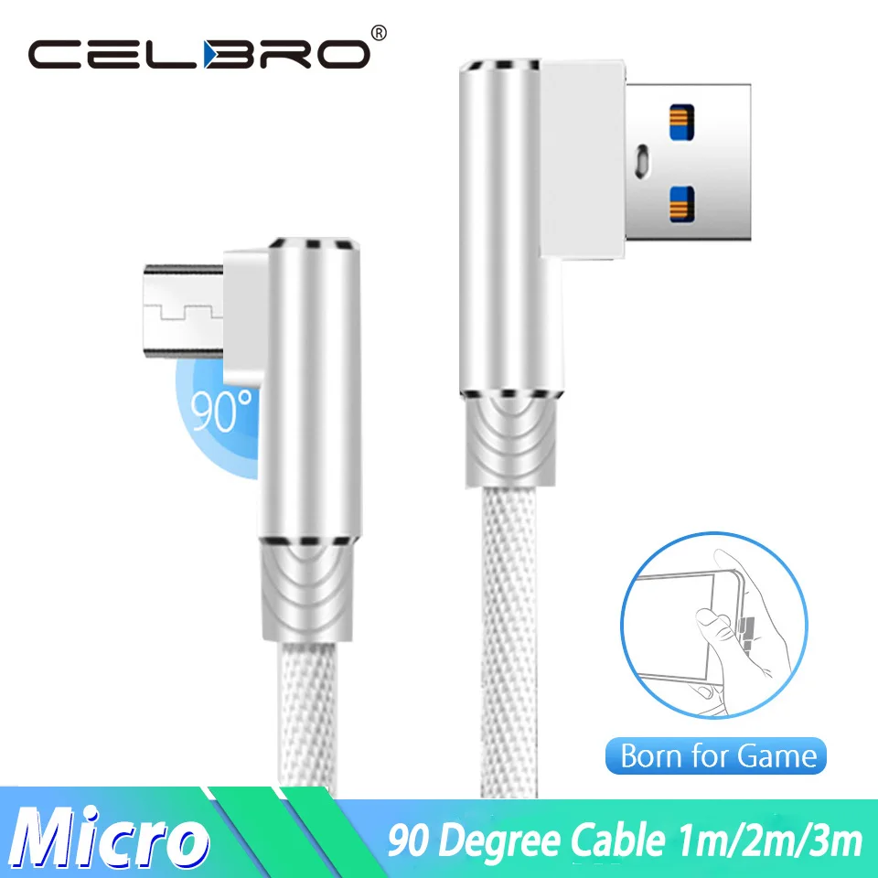Кабель Micro Usb 2 4 А с углом 90 градусов кабель для быстрой зарядки Micro-usb 3 м Xiaomi Redmi 7 7A