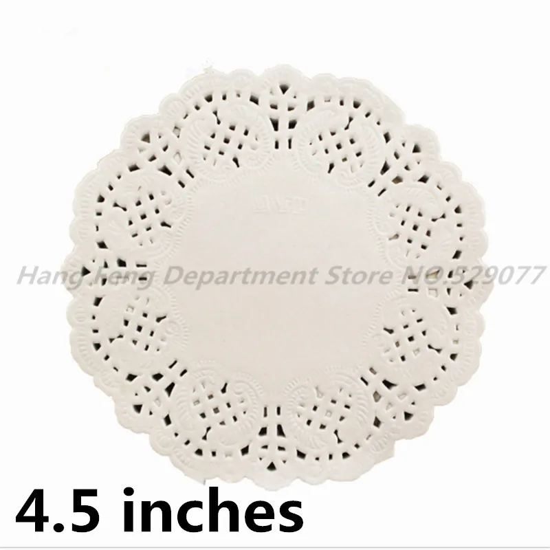 

100pcs/lot 4.5" Lace Paper Doilies Round Coasters Placemat Oil Absorbing paper Doyleys Christmas Wedding party Decoration crafts