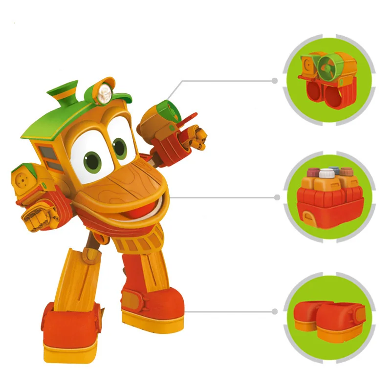 Trains Transformation KAY ALF DUCK SELLY Dynamic Train Family Deformation Train Car Action Figure Toys For Children Toy Doll