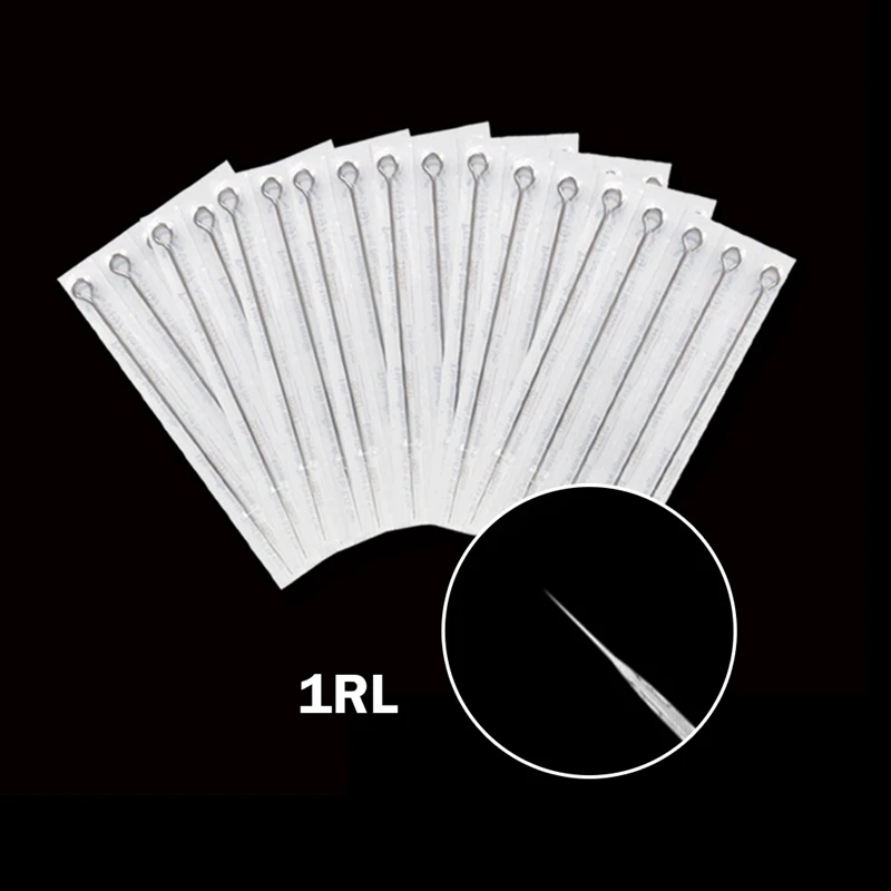 50pcsTattoo Needles Stianless Medical Disposable Permanent Makeup Microblading Round Liner Needles for Tattoo Machine Gun Tattoo