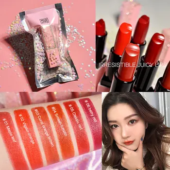 

Waterproof Long Lasting Matte Lipstick Easy To Carry Lip Makeup Woman Cosmetic Diamond Girl Lipstick Makeup