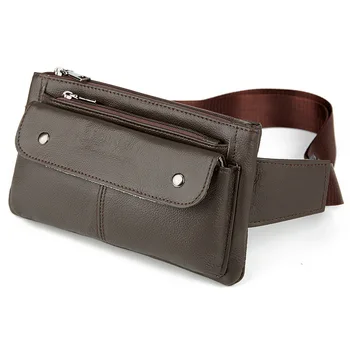 

Brief Designer Genuine Leather Men Waist Bag Multi-function Belt Bag Male Soft Surface Fanny Packs Bum Bag Travel Belt Wallets