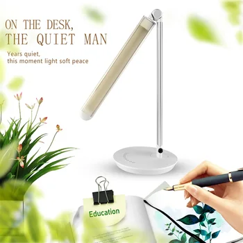 

Stepless Dimmable Desk Reading Light Foldable Rotatable Touch Switch LED Table Lamp USB Charger RechargeableBattery Night Lamp