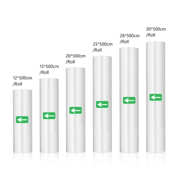 

6 Rolls Embossed Food Vacuum Storage Sealer Bags For Kitchen Packaging Rolls to keep fresh Vacuum Sealer 12+20+25+28+30*500cm