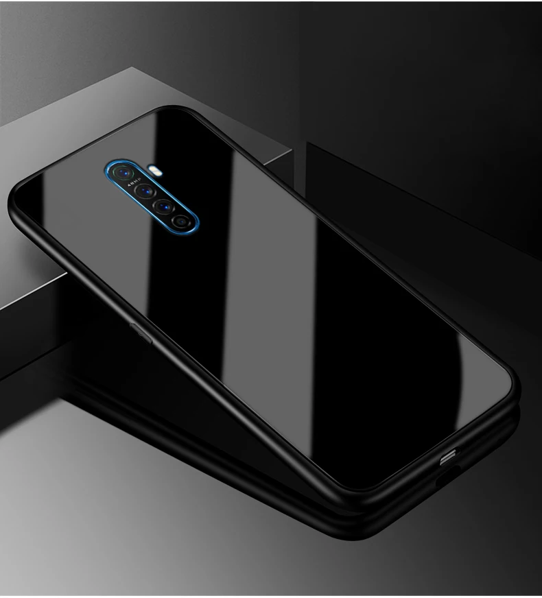 Для Oppo Reno Ace чехол PC Пластиковый стеклянный чехол для телефона черный ТПУ бампер чехол для Oppo Reno Ace чехол RenoAce 6,5 дюймов Coque