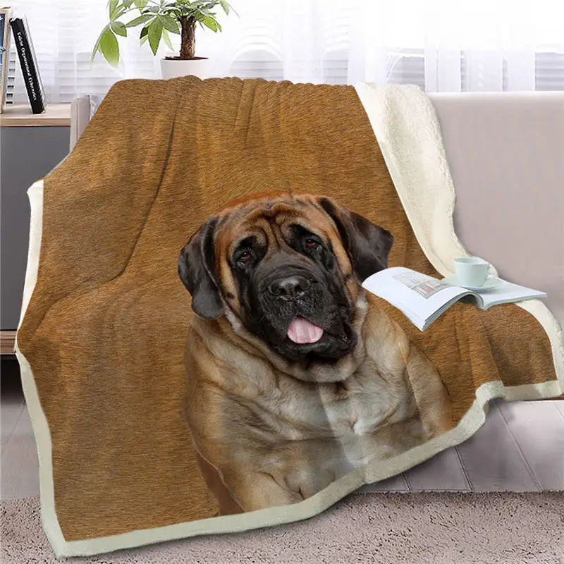 HM Life Sherpa Blanket on Beds Brown Dog Animal 3D Printed Throw Blanket for Adult& Kid Portable Wearable Travel Plush Blanket - Цвет: Dog8