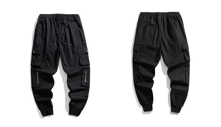 LAPPSTER-Youth Men Streetwear Hip Hop Joggers Pants Mens Harajuku Black Cargo Pants Male Fashions Black Pockets Track Pants