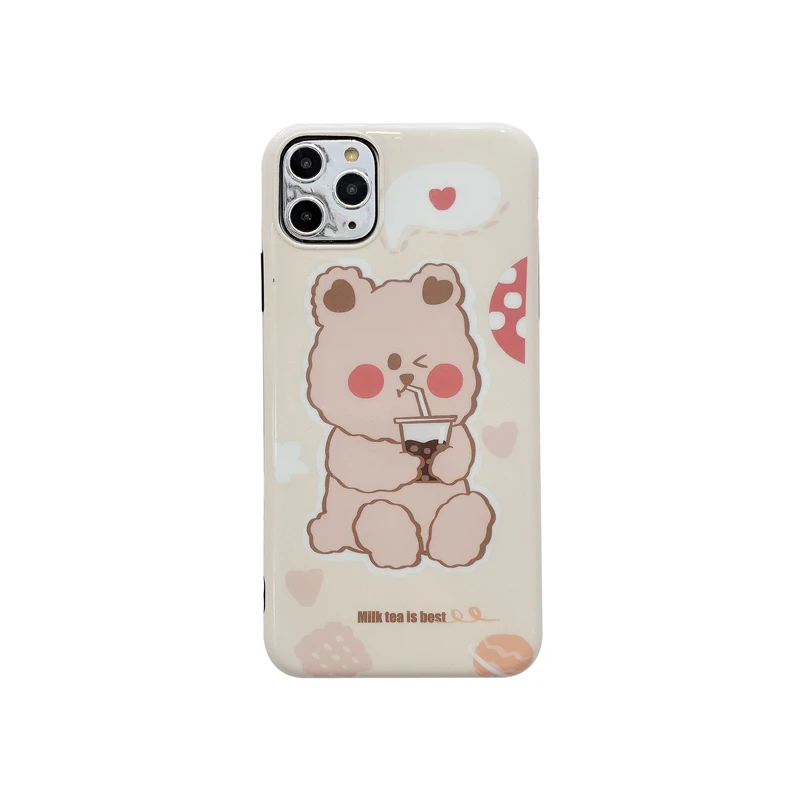 Чехол для телефона с изображением розового кролика для Iphone 11promax X Xs Max, глянцевый чехол для Iphone 7, 8 plus, мягкий чехол IMD для девочек