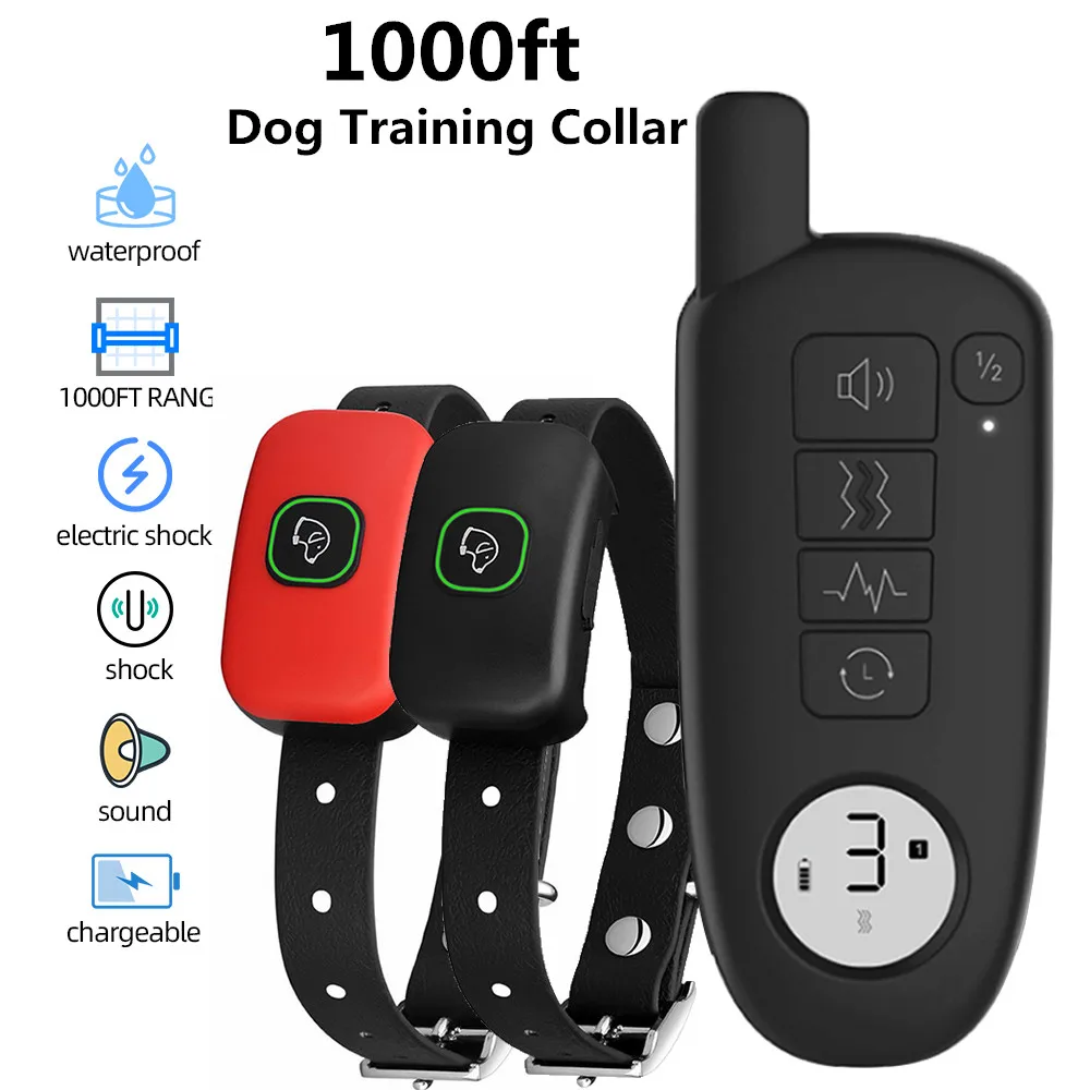 Dog-Training-Collar Vibration Sound-Dogs Electric Shock Large Waterproof for Small Medium