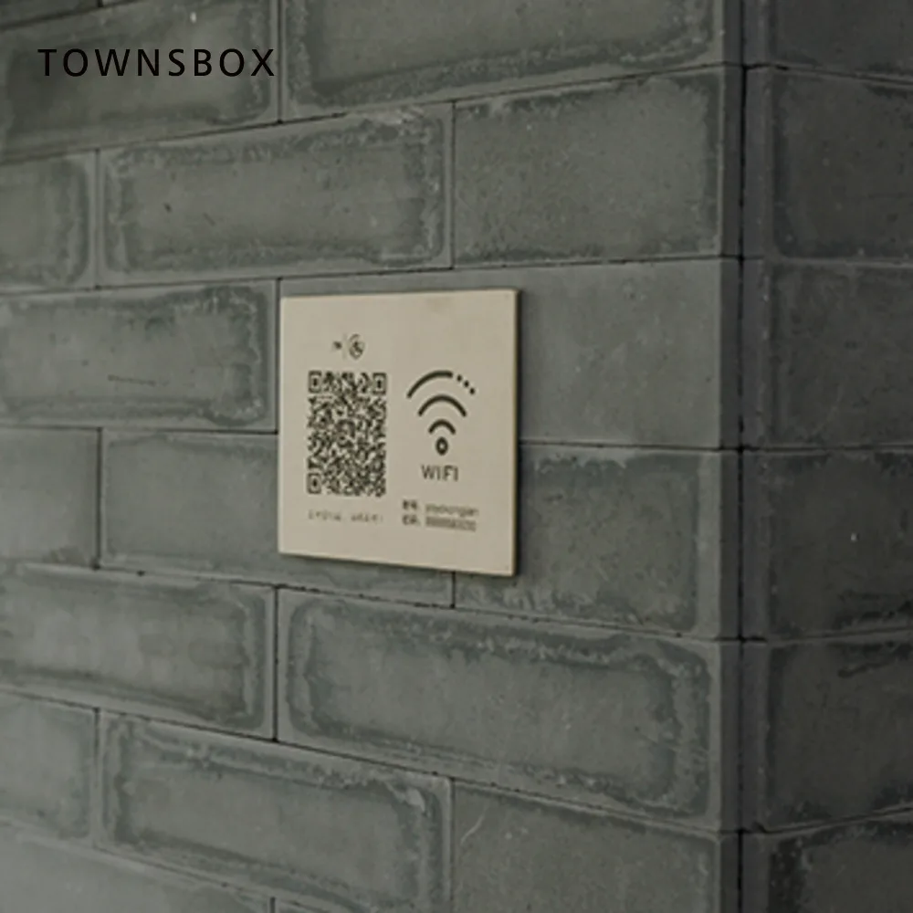 Wall Sign Plate Copper Character Wifi Service Plate Wireless Network Alipay Collection Sign Warm Reminder Code Tag Metal Copper