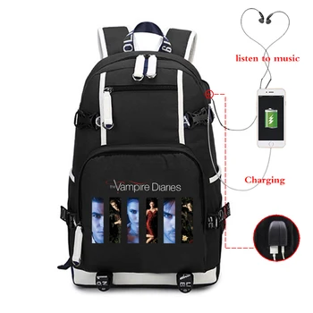 

The Vampire Diaries Usb Charging Backpack Rucksack Laptop Back Pack Bags Boys Teens Customize Travel Bookbag Backpack Custom Bag