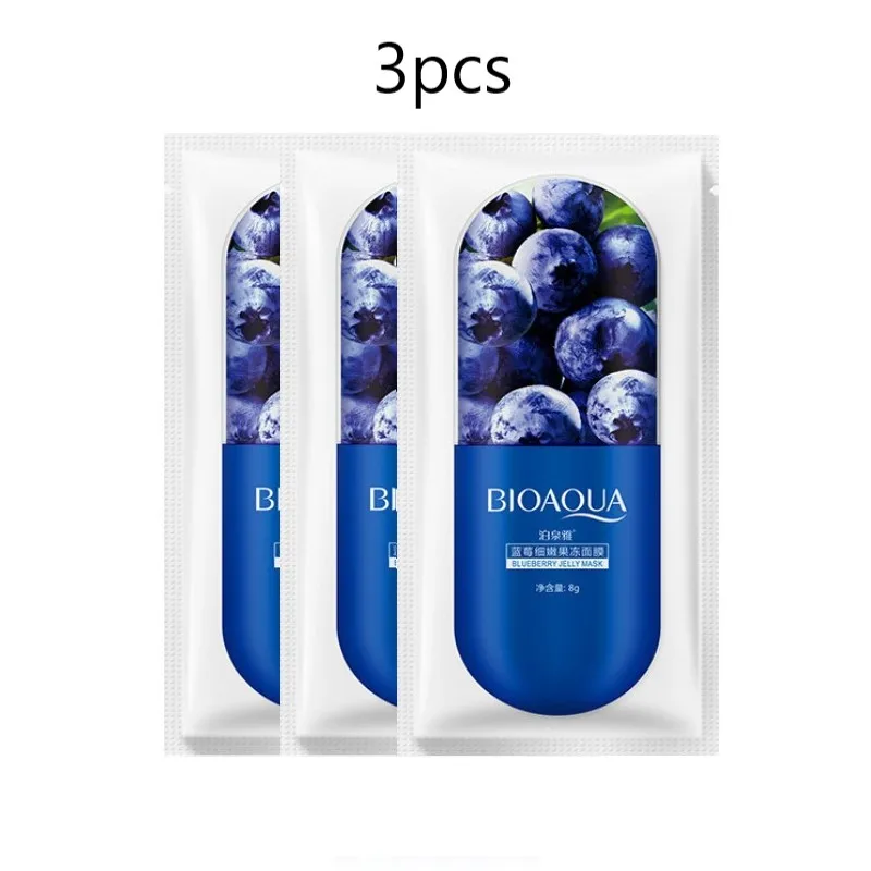 Blueberry 3pcs Маска для лица Глубокая увлажняющая маска для лица 1 шт. увлажняющий экстракт питательный крем против морщин антивозрастной отбеливающий уход за кожей - Цвет: Blueberry 3pcs