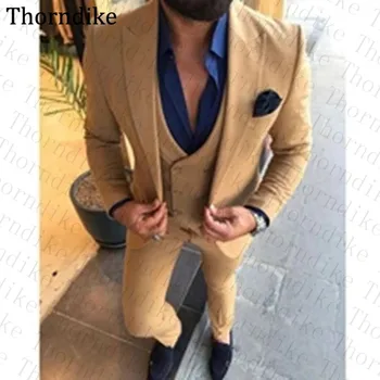 

Thorndike Solid Formal Dress Men's Suit Wedding Groom's Suit For Man Custom Made Casual Tuxedos Peaked Lapel Slim Suit Men 2020