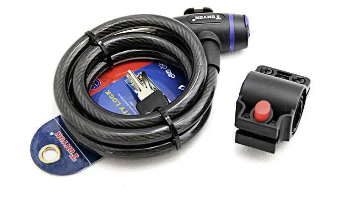 Universal TY533E Mountain Bike Wire Lock Bicycle Key Lock Riding Equipment 1.2 M