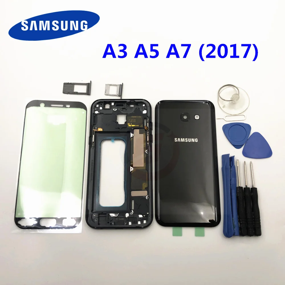 Чехол-накладка с полным покрытием + средняя рамка для Samsung Galaxy A3 A320 A5 A520 A7 A720 (2017)